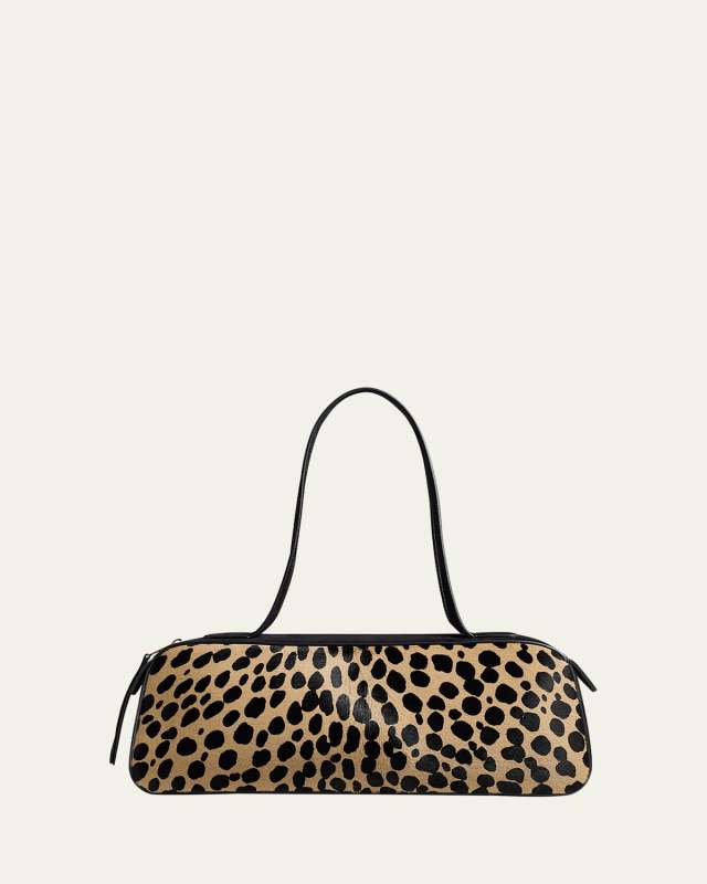 Simona Hyena-Print Calf Hair Shoulder Bag